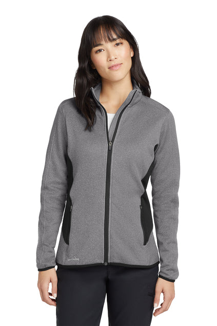 EDDIE BAUER WOMENS FULL ZIP HEATHER STRETCH FLEECE JACKET