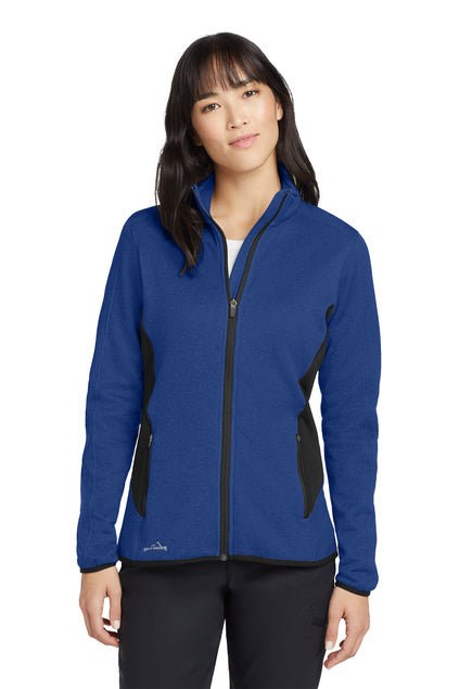 EDDIE BAUER WOMENS FULL ZIP HEATHER STRETCH FLEECE JACKET