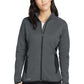 EDDIE BAUER WOMENS FULL ZIP HEATHER STRETCH FLEECE JACKET