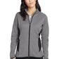 EDDIE BAUER WOMENS FULL ZIP HEATHER STRETCH FLEECE JACKET