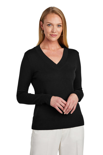 BROOKS BROTHERS WOMEN'S COTTON STRETCH V-NECK SWEATER