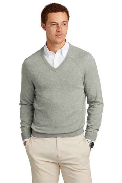 BROOKS BROTHERS COTTON STRETCH V-NECK SWEATER