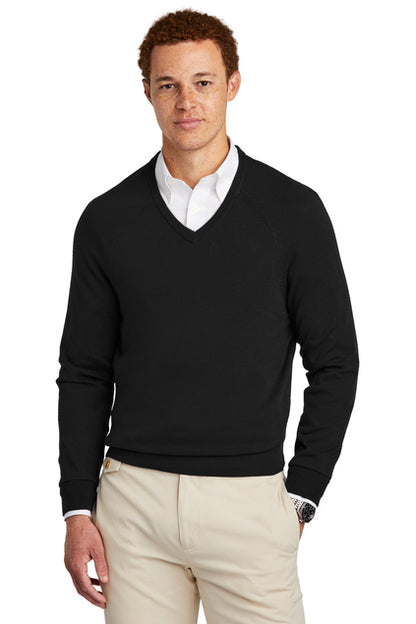 BROOKS BROTHERS COTTON STRETCH V-NECK SWEATER