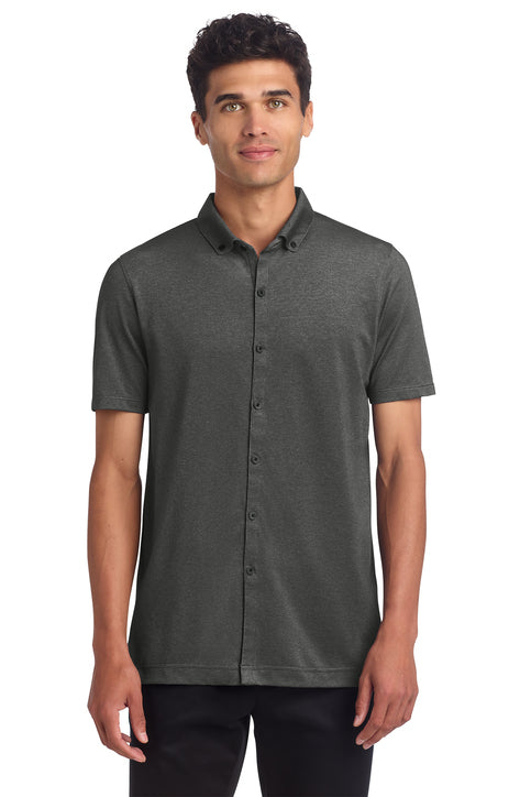 Mercer+Mettle® Stretch Pique Full-Button Polo
