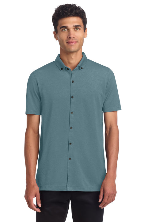 Mercer+Mettle® Stretch Pique Full-Button Polo
