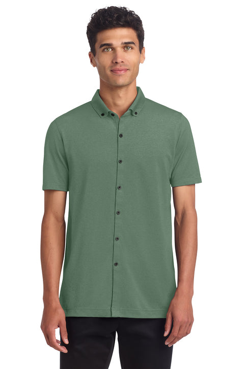 Mercer+Mettle® Stretch Pique Full-Button Polo