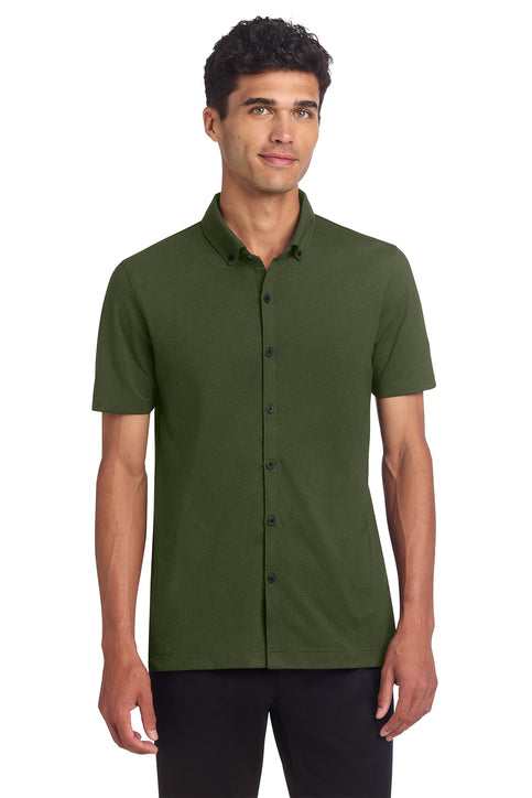 Mercer+Mettle® Stretch Pique Full-Button Polo
