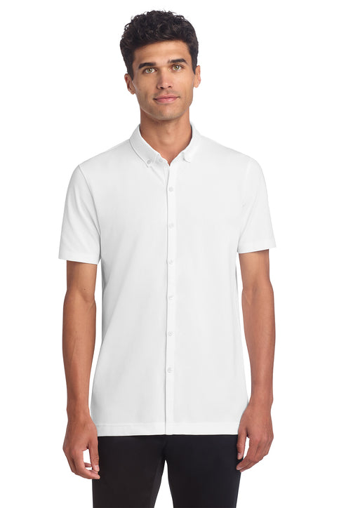 Mercer+Mettle® Stretch Pique Full-Button Polo
