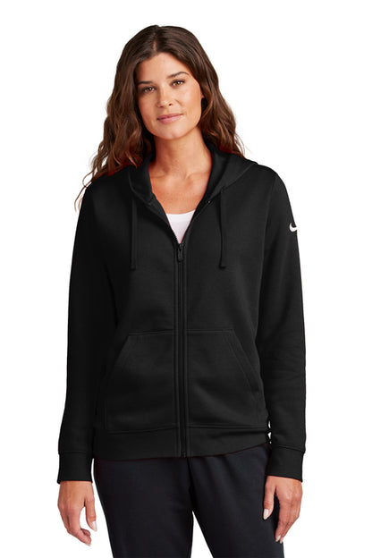 Nike Women's Club Fleece Sleeve Swoosh Full-Zip Hoodie - NK015